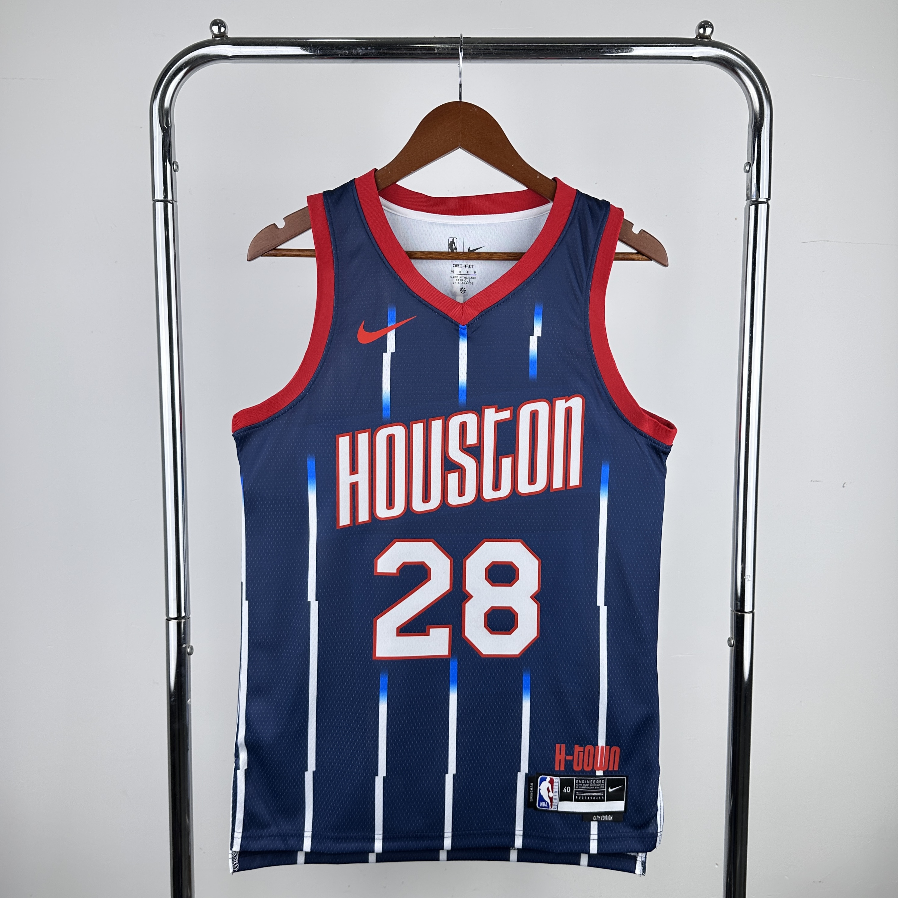 Men Houston Rockets #28 Sengun Blue stripe City Edition Nike 2024 NBA Jersey